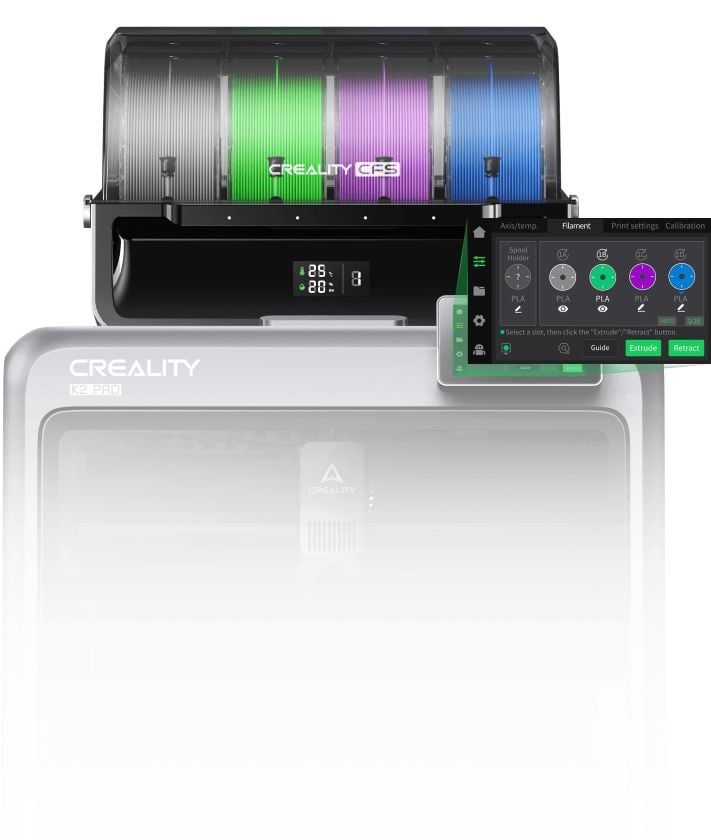 Creality K2: 16-Color 3D Printer | 600mm/s | FOC Servo Drives | CFS